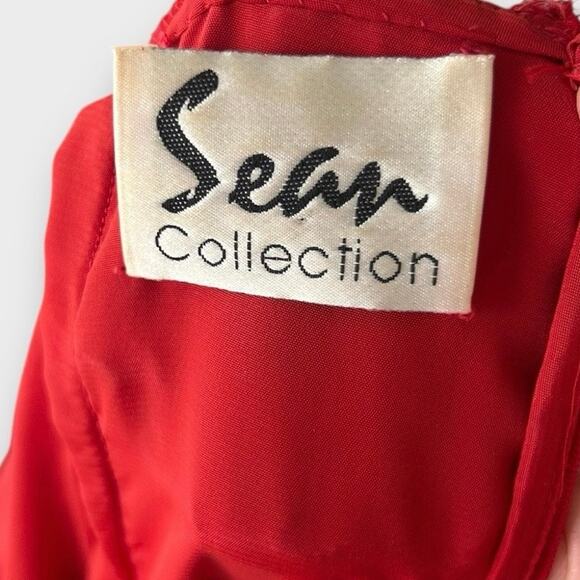 Vintage Sean Collection Beaded Silk Cutout Formal Dress Women's XS - Picture 10 of 16